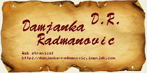 Damjanka Radmanović vizit kartica
